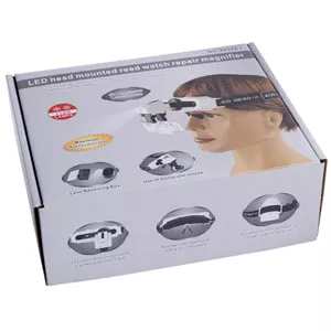 ذره بین هدلایت لوپ با پنج لنز 2 چشم و LED