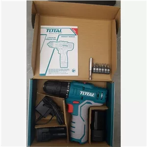دریل پیچ گوشتی توتال مدل TDLI12322 دارای دو عدد باتری لیتیومی 12 ولت 1.5آمپر مجهز به سه نظام اتوماتیک 
