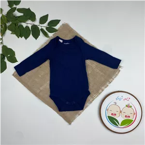 بادی نوزادی آستین بلند برند لوپیلو طرح ساده یقه گرد سرمه ای رنگ - 2 تا 6 ماه نام نیکو