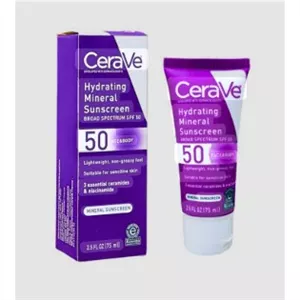 کرم ضد آفتاب معدنی آبرسان SPF 50 مناسب برای پوست های حساس برند سراوی Cerave حجم 75 میل