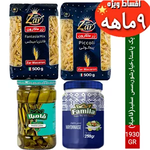 پک کامل(پاستا،خیارشور،سس مایونز)