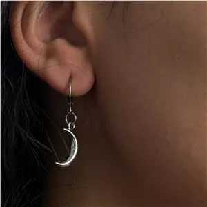 گوشواره ماه سیلور حلقهای فول استیل ( آبکاری باکیفیت)
