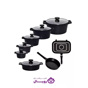 سرویس قابلمه 15 پارچه مشکی دیاموند یونیک کد 8519