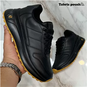 کفش طبی زنانه و پسرانه اکو زیره ژله ای رویه طرح چرم مشکی تبریز پوش