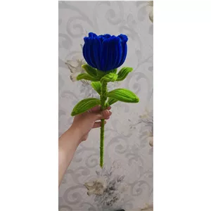 گل مصنوعی رز سرمهای - هدیه خاص تولد و سالگرد (طرح شیک و جذاب)