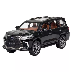 ماکت ماشین شاسیبلند لکسوس با مقیاس 124 چه ژی مدل LX570 بدنه آلیاژی، چرخ لاستیکی، درهای بازشو بغل، دارای صدا و نور عقب