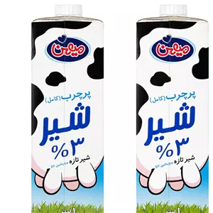 شیر پرچرب میهن 1 لیتر 2 عددی