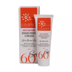 کرم ضد آفتاب بی رنگ لیمپیو با SPF60 مناسب انواع پوست حجم 50 میلی لیتر