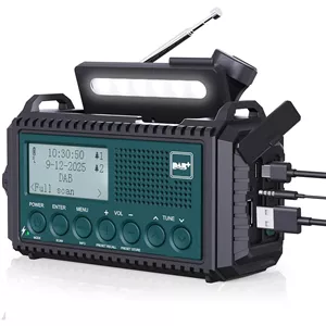 رادیو خورشیدی هندلی پاور بانک چراغ قوهDAB+ FM.DAB برندROCAM