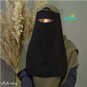 پوشیه تک لایه رنگ مشکی کرپ حریر 