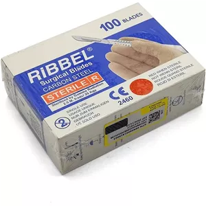 تیغ بیستوری جراحی سایز 22 ریبل (بسته 100 عددی)