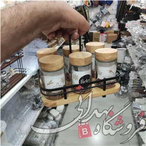 جا ادویه چوبی لیدو 6عددی رومیزی