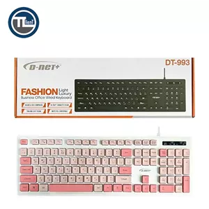کیبورد D-NET DT-993 سفید صورتی