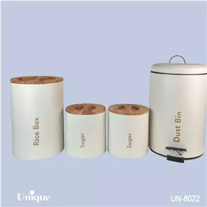 ست 4 پارچه نباتی (کرم) درب بامبو یونیک کد UN-8022