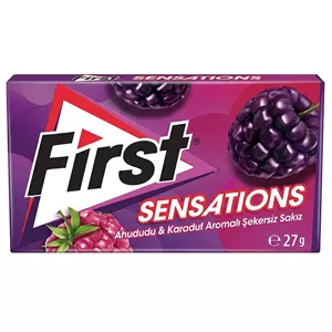 آدامس فرست بدون قند First Sensations طعم تمشک و توت سیاه 27 گرم