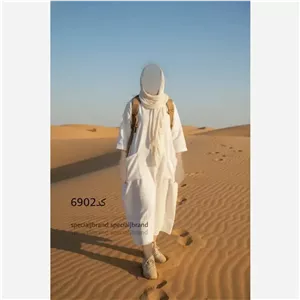 کفتان زنانه لینن کراش سفید فری سایز جیب دار
