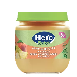 پوره میوه هیرو بیبی (Hero Baby) ترکیب استوایی گلابی، هلو و آناناس