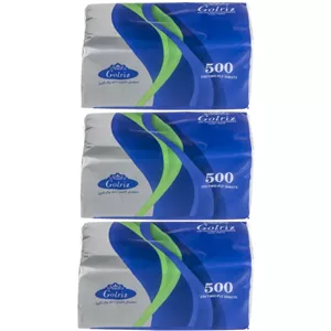دستمال کاغذی گلریز کد 01 دو لایه 500 برگی مجموعه 3 عددی