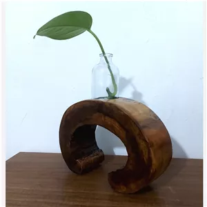 گلدان چوبی روستیک، گلجا رومیزی 