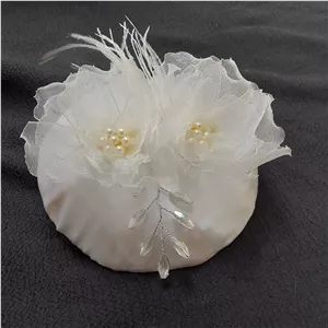 کاپ کلاه ساتن عروس سفید باگل حریر