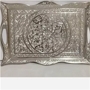 سینی پذیرایی کلاسیک ترکیه بدنه ضدخش مستطیل برجسته