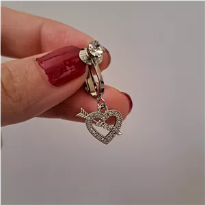 پیرسینگ فیک ناف ( بدون نیاز به سوراخ کردن ) طرح قلب و تیر