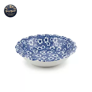 کاسه دکوری و کاربردی طرح گل آبی و سفید