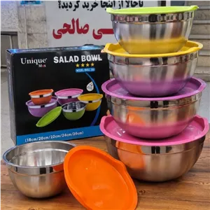 لگن استیل درب دار، بدنه استیل ساده درب رنگی