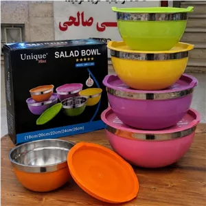 لگن استیل درب دار، بدنه رنگی 