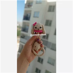 عروسک بافتنی خرگوش گردن دراز فانتزی(با کاموا ترک)