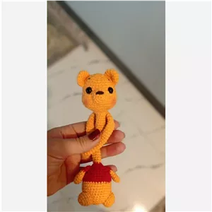 عروسک بافتنی پو گردن دراز فانتزی(با کاموا ترک)