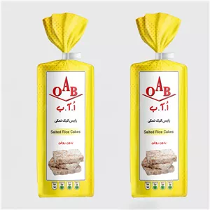 رایس کیک نمکی بدون روغن اُ آ ب - 100 گرم بسته 2 عددی