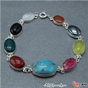 دستبند چند جواهر سنگ درمانی درشت بسیار زیبا کد32426
