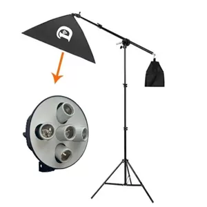 نور ثابت سافت باکس 5 لامپ بوم استند دیاموند Diamond 5 lamps boom stand softbox