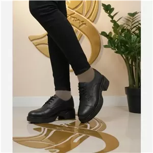کفش طبی دانشجویی مدل المیرا کلاسیک چرم مشکی