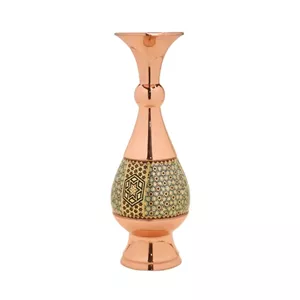 گلدان صراحی مس و خاتم 