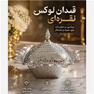 قندان سیلور مربع نقره ای دلونی