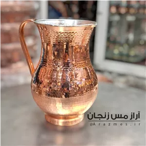 پارچ مسی چکشی بدون درب خمره ای دسته مسی نانو درجه یک زنجان