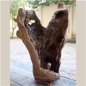 آباژور ایستاده چوبی روستیک ، تنه درخت توت ( تک نسخه )