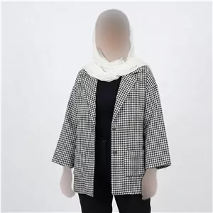 کت کشمیر زنانه مشکی آستین سه ربع مناسب پاییز و زمستان