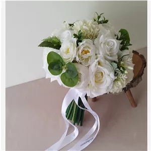 دسته گل عروس مدل ترکیبی رز و پیونی