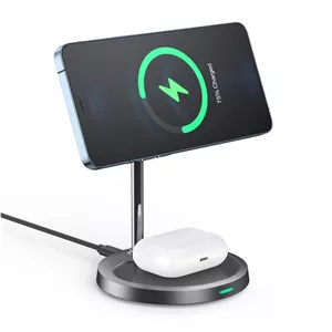 پایه شارژر بیسیم 2 در 1 Choetech T575 Fast Wireless 15w Charger Stand Holder