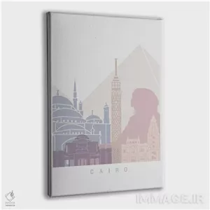 تابلو مدرن افق قاهره با رنگ پاستل اثر پل رومر