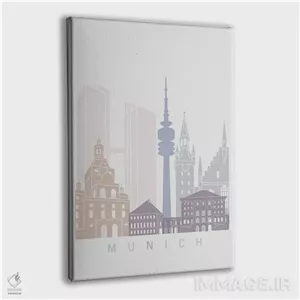 تابلو دکوراتیو پوستر پاستل خط افق مونیخ اثر پل رومر