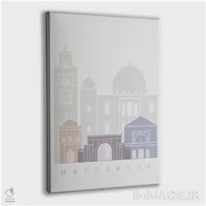 تابلو دکوراتیو پوستر پاستل خط افق مراکش اثر پل رومر