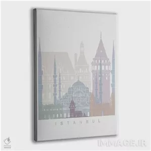 تابلو دکوراتیو پوستر پاستل خط افق استانبول اثر پل رومر