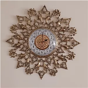 ساعت دیواری برنجی نگین قطر کد 280(ساعت دیواری برنز)