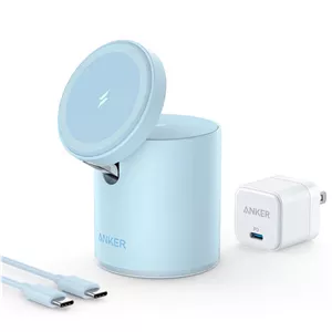 شارژر بی سیم 7.5 وات انکر مدل B2568 به همراه شارژر دیواری 20 وات انکر و کابل USB-C به USB-C