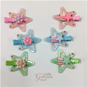 گیره انبری بزرگ ستاره خال خالی پیکسل دار