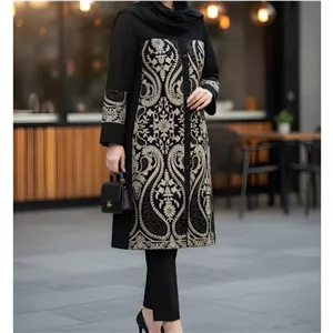 مانتو بلند سایزبزرگ طرح اسلیمی 